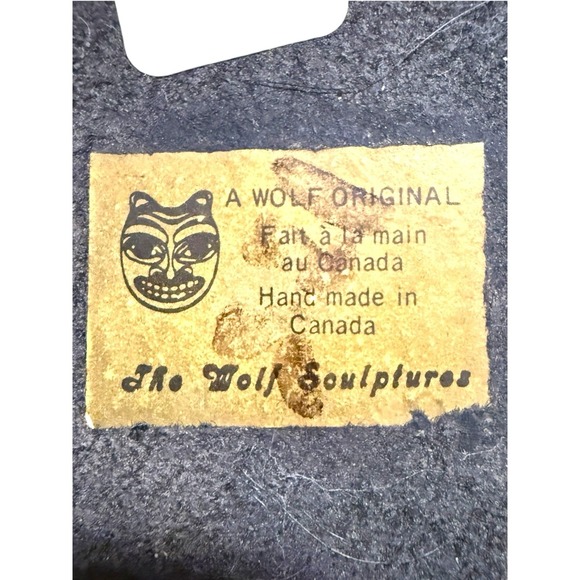 A Wolf Original Black Vtg Inuit Eskimo Igloo Soapstone Sculpture Made in Canada - Picture 7 of 8